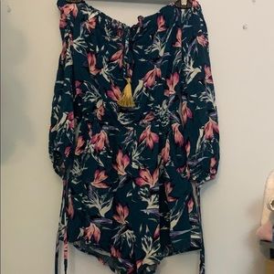 Off the shoulder, floral romper. Never worn